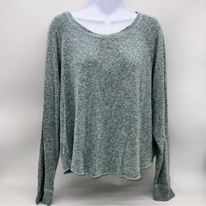 Live Love Dream by Aeropostale in Pale Blue with Black Speckles Casual Sweater-M